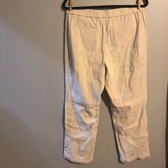 J.jill cream wide legged linen pants size medium - Picture 4 of 6